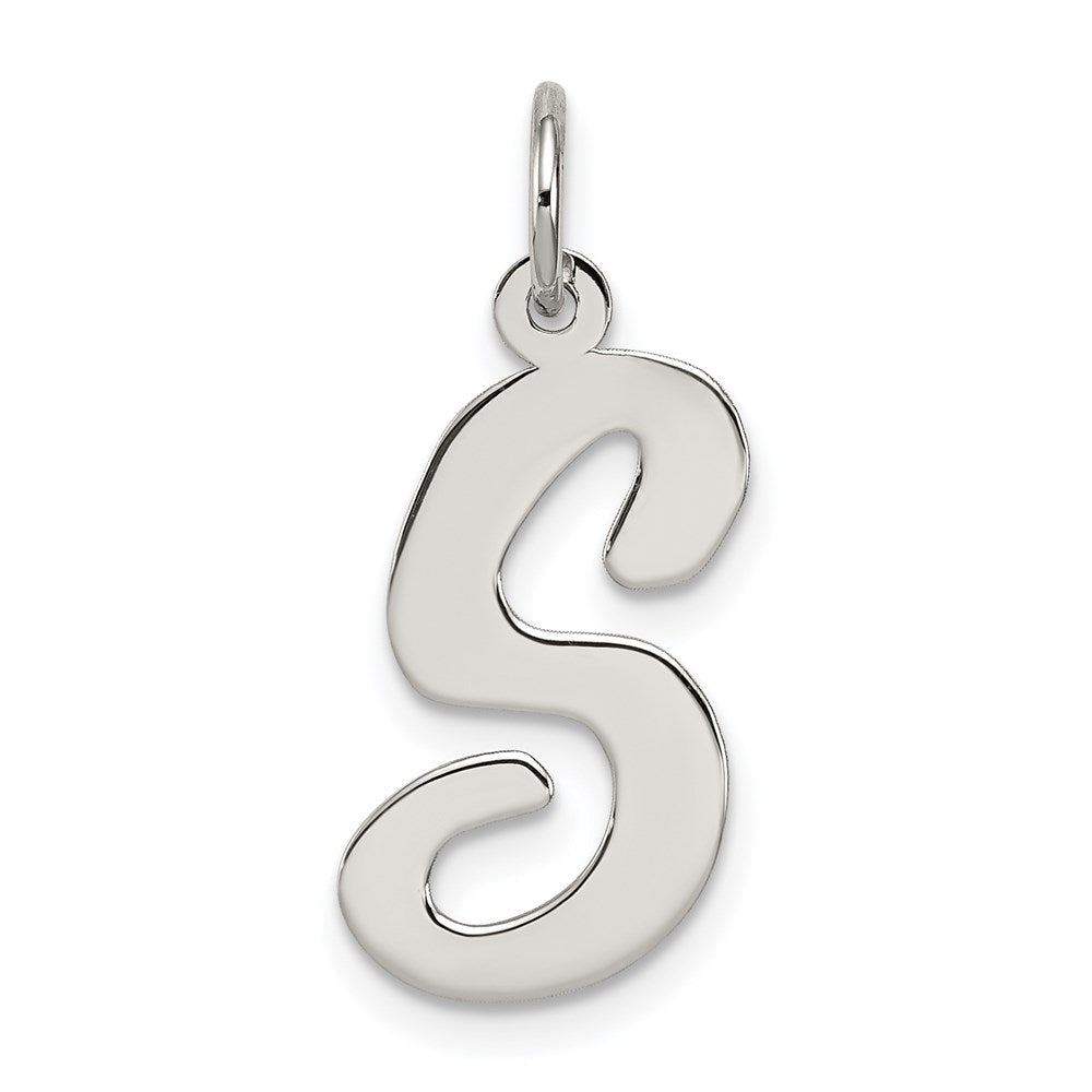 Sterlingsilber Rhodiniert Schreibschrift Buchstabe S Initiale Charm