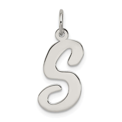 Sterlingsilber Rhodiniert Schreibschrift Buchstabe S Initiale Charm