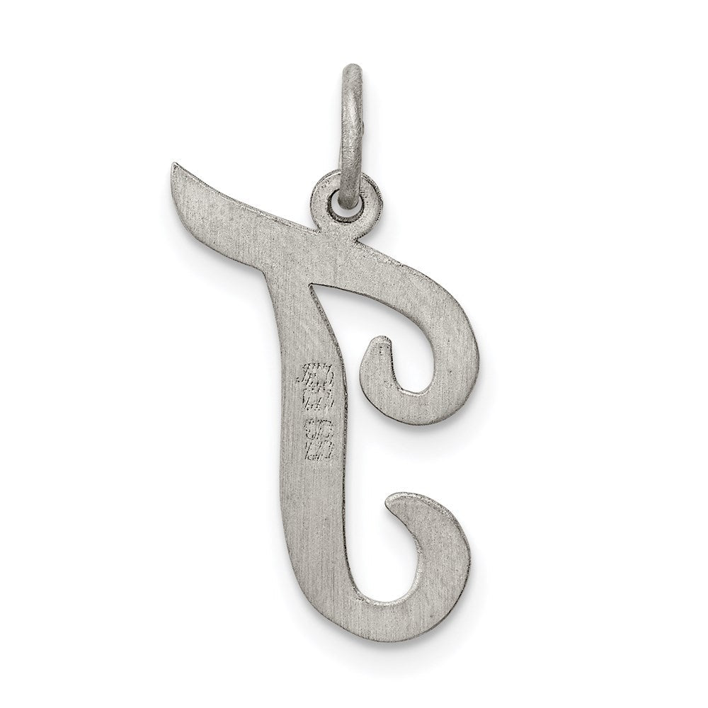 Sterlingsilber Rhodiniert Schreibschrift Buchstabe T Initiale Charm