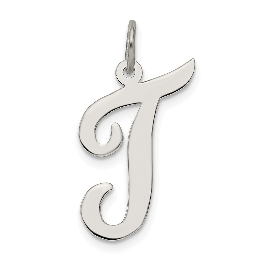 Sterlingsilber Rhodiniert Schreibschrift Buchstabe T Initiale Charm