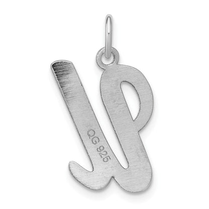 Sterlingsilber Rhodiniert Schreibschrift Buchstabe U Initiale Charm