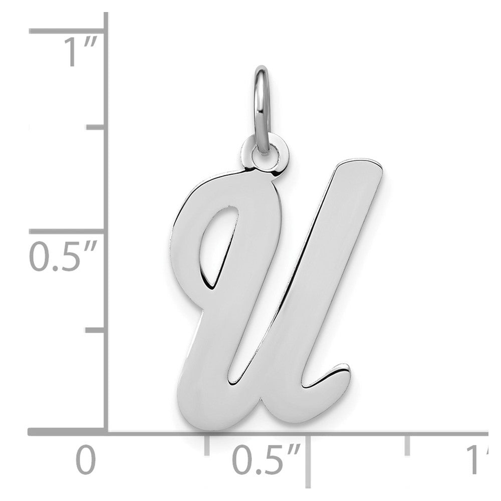 Sterlingsilber Rhodiniert Schreibschrift Buchstabe U Initiale Charm