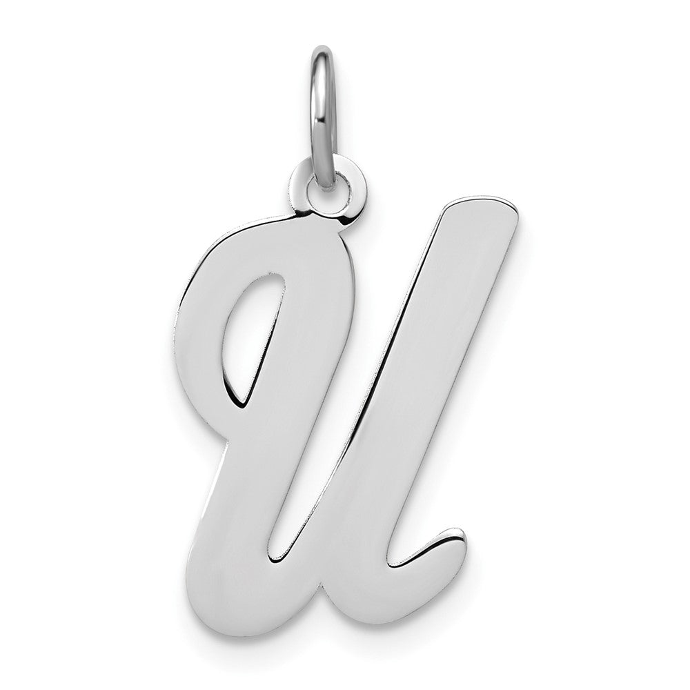 Sterlingsilber Rhodiniert Schreibschrift Buchstabe U Initiale Charm