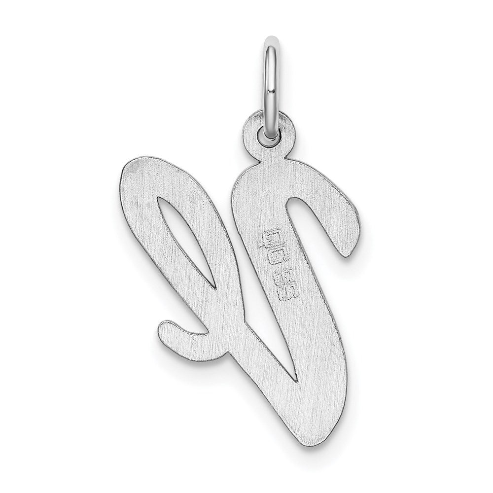 Sterlingsilber Rhodiniert Schreibschrift Buchstabe V Initiale Charm