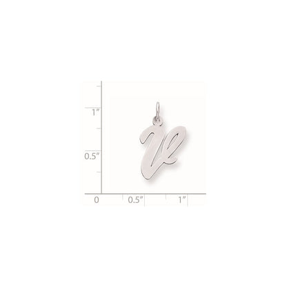 Sterlingsilber Rhodiniert Schreibschrift Buchstabe V Initiale Charm