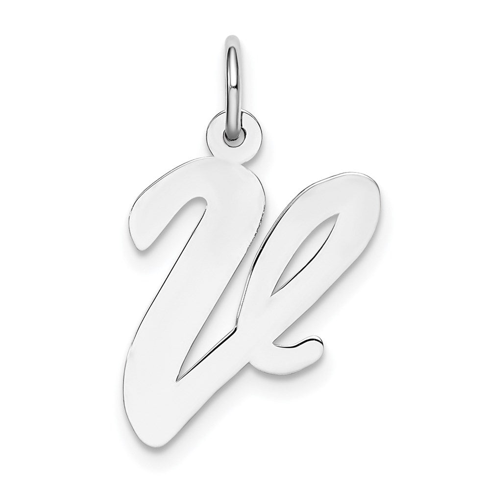 Sterlingsilber Rhodiniert Schreibschrift Buchstabe V Initiale Charm