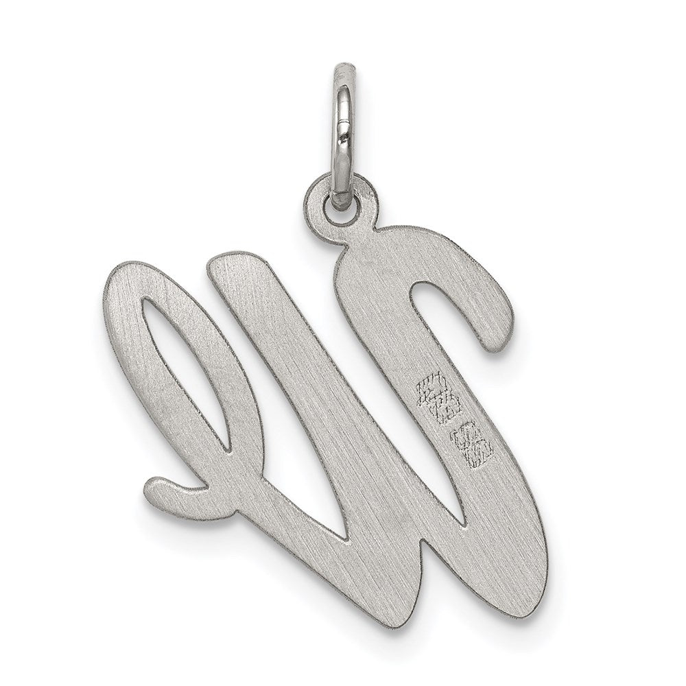 Sterlingsilber Rhodiniert Schreibschrift Buchstabe W Initiale Charm