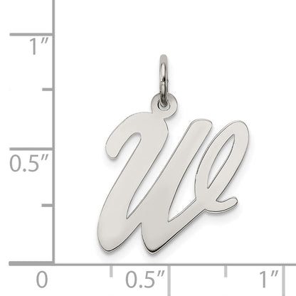 Sterlingsilber Rhodiniert Schreibschrift Buchstabe W Initiale Charm