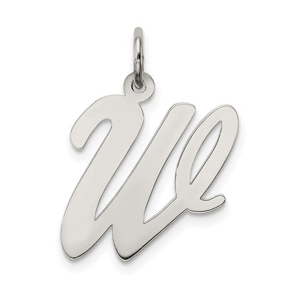 Sterlingsilber Rhodiniert Schreibschrift Buchstabe W Initiale Charm