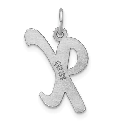 Sterlingsilber Rhodiniert Schreibschrift Buchstabe X Initiale Charm