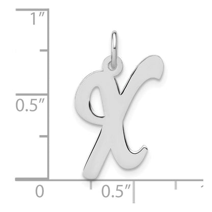 Sterlingsilber Rhodiniert Schreibschrift Buchstabe X Initiale Charm