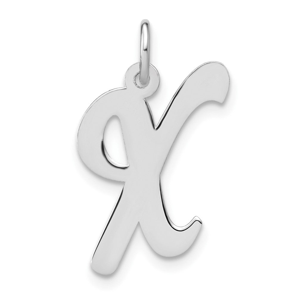 Sterlingsilber Rhodiniert Schreibschrift Buchstabe X Initiale Charm
