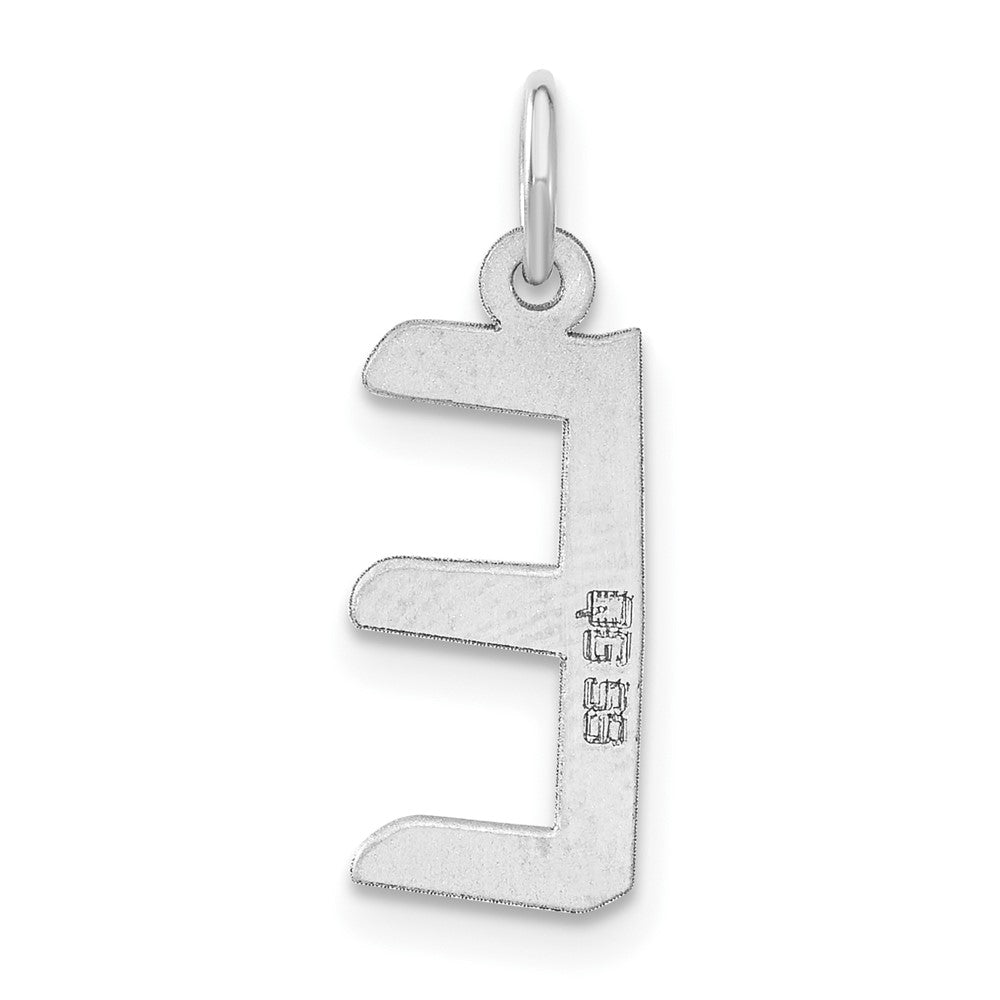 Sterlingsilber Groß Schräg Block Initiale E Charm