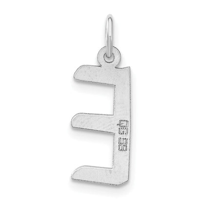 Sterlingsilber Groß Schräg Block Initiale E Charm