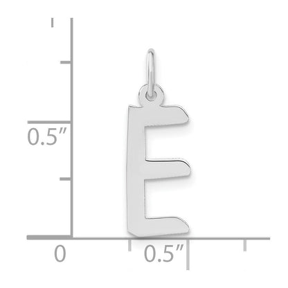 Sterlingsilber Groß Schräg Block Initiale E Charm