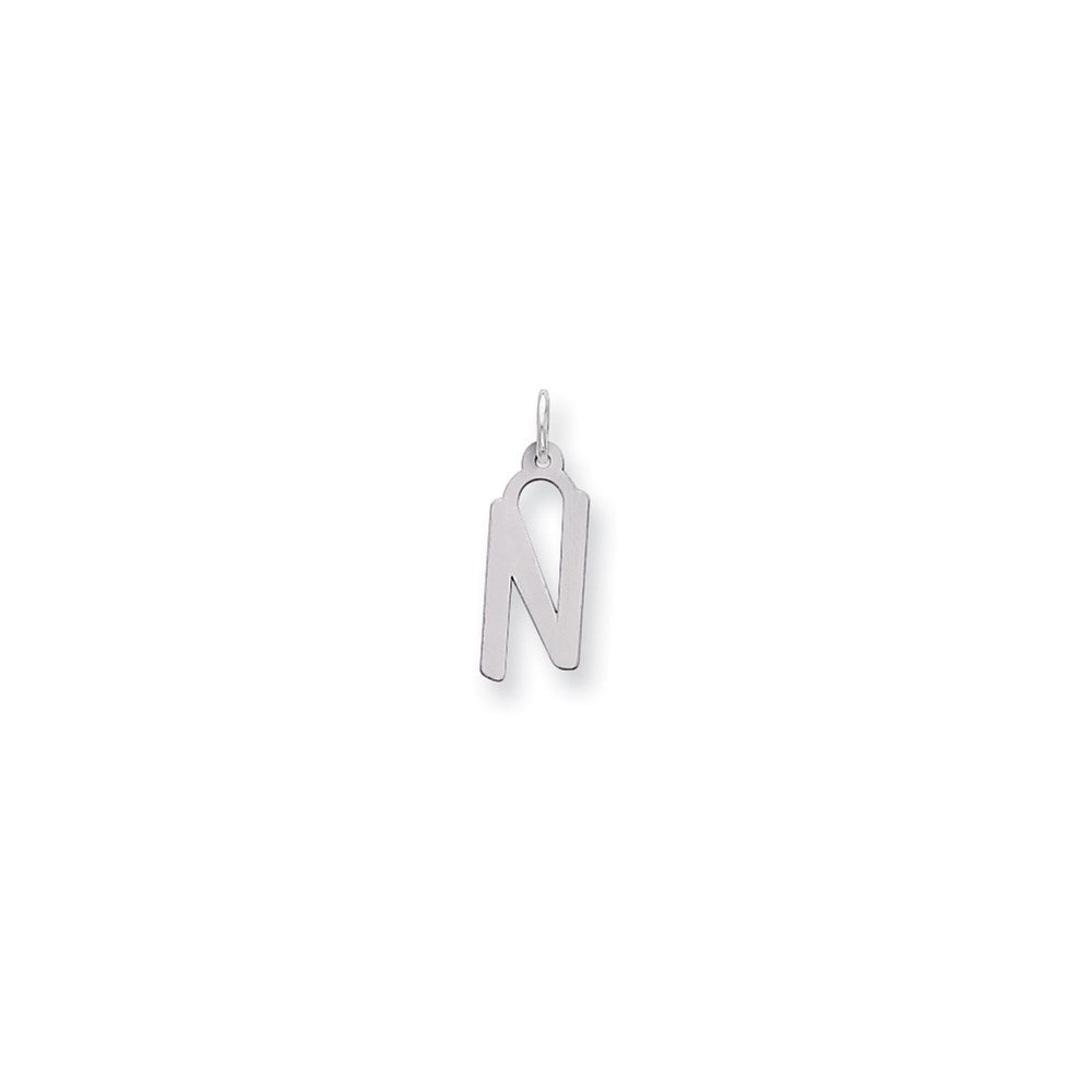 Sterlingsilber Groß Schräg Block Initiale N Charm