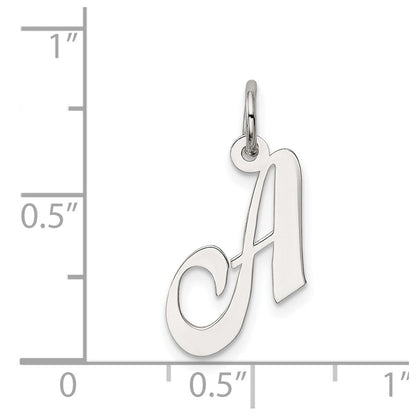 Sterlingsilber Rhodiniert Fantasie Schreibschrift Buchstabe A Initiale Charm