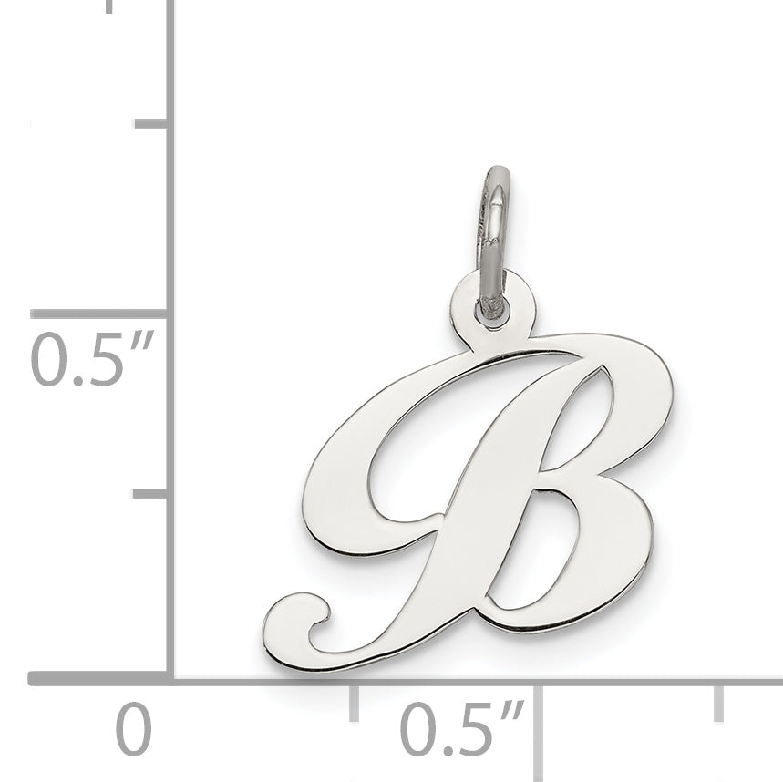 Sterlingsilber Rhodiniert Fantasie Schreibschrift Buchstabe B Initiale Charm