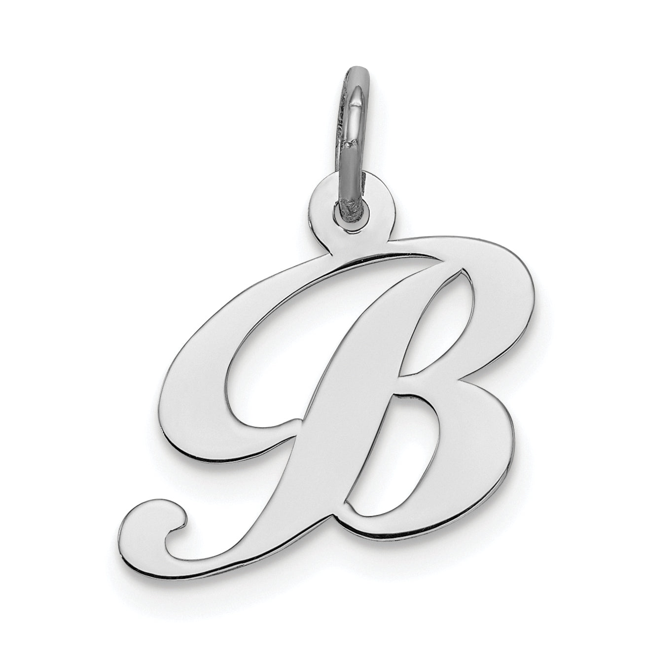 Sterlingsilber Rhodiniert Fantasie Schreibschrift Buchstabe B Initiale Charm