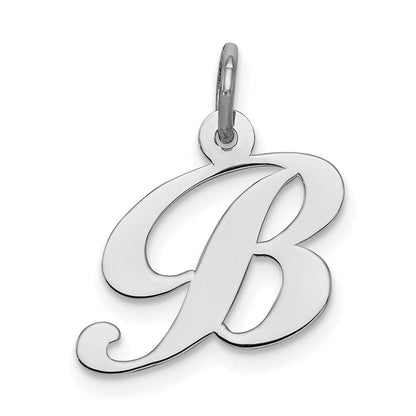 Sterlingsilber Rhodiniert Fantasie Schreibschrift Buchstabe B Initiale Charm