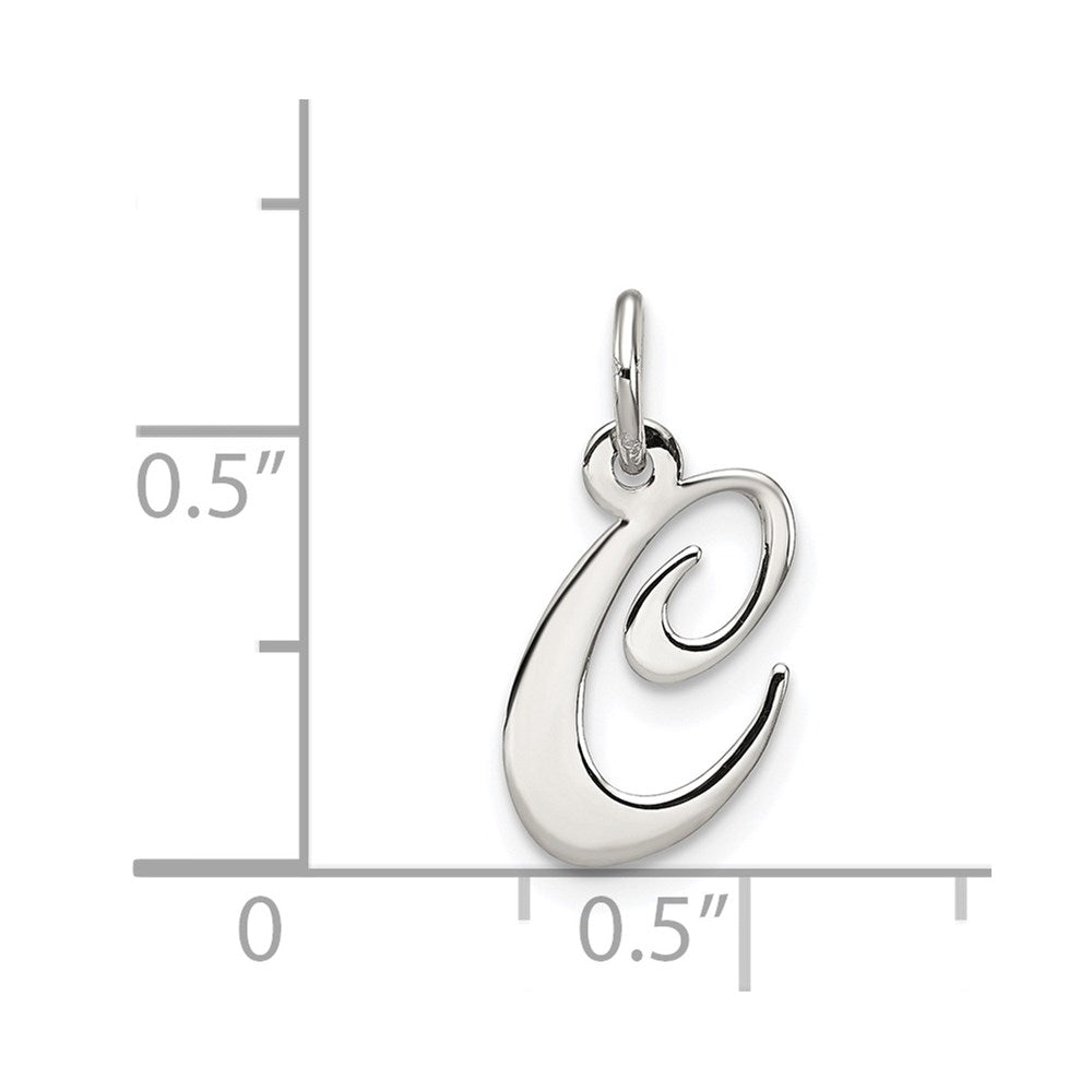 Sterlingsilber Rhodiniert Fantasie Schreibschrift Buchstabe C Initiale Charm