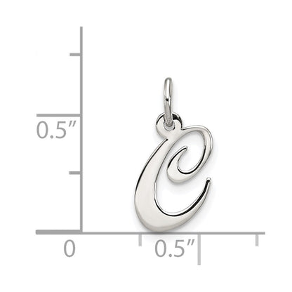 Sterlingsilber Rhodiniert Fantasie Schreibschrift Buchstabe C Initiale Charm