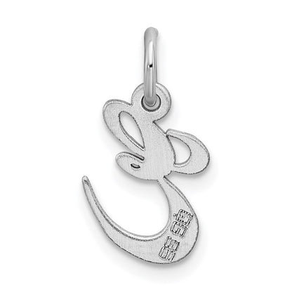 Sterlingsilber Rhodiniert Fantasie Schreibschrift Buchstabe E Initiale Charm