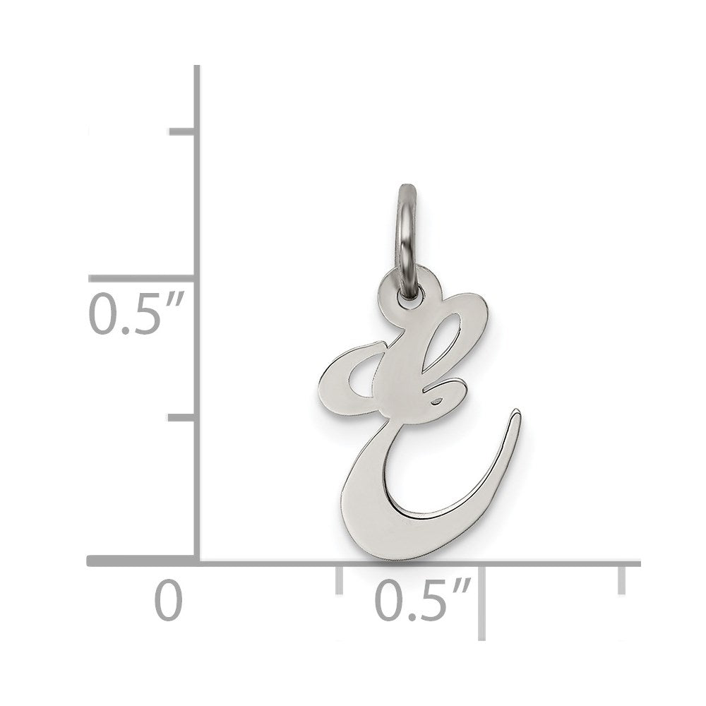 Sterlingsilber Rhodiniert Fantasie Schreibschrift Buchstabe E Initiale Charm