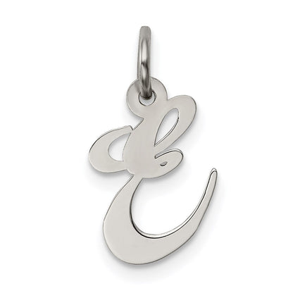 Sterlingsilber Rhodiniert Fantasie Schreibschrift Buchstabe E Initiale Charm