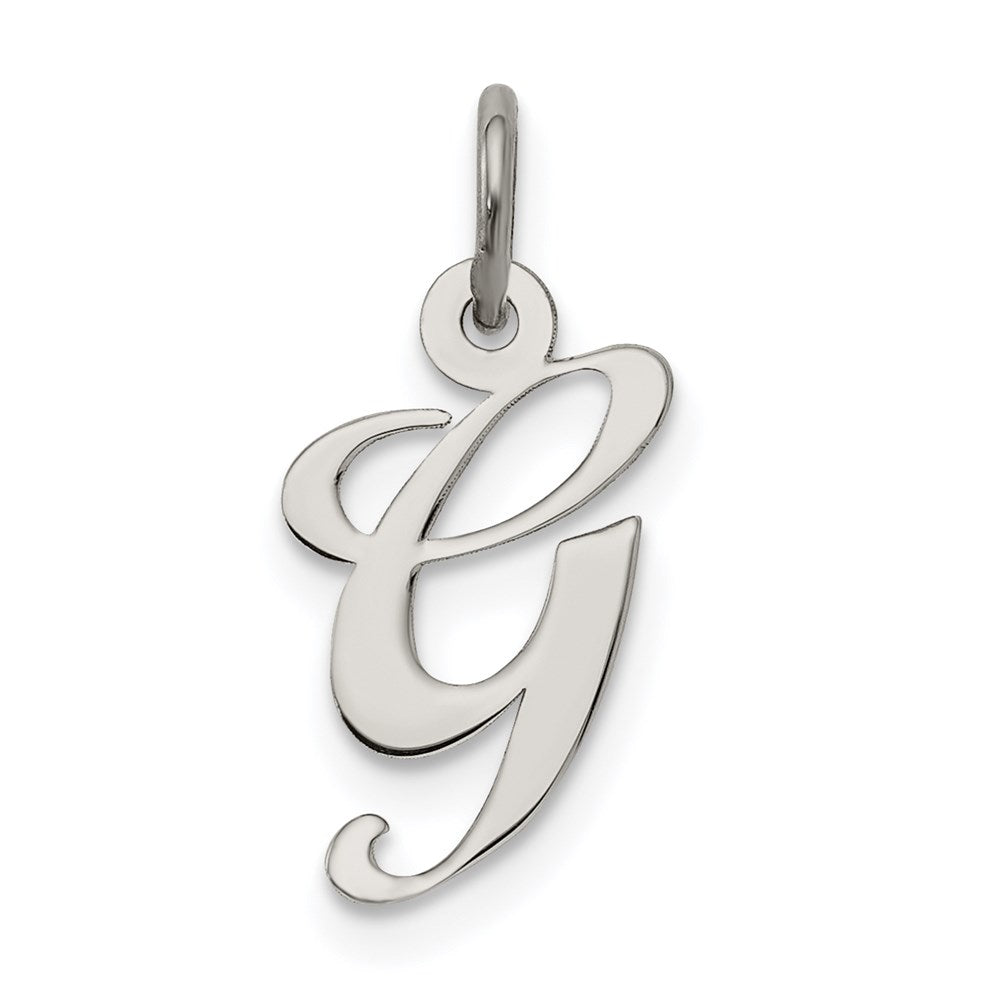 Sterlingsilber Rhodiniert Fantasie Schreibschrift Buchstabe G Initiale Charm