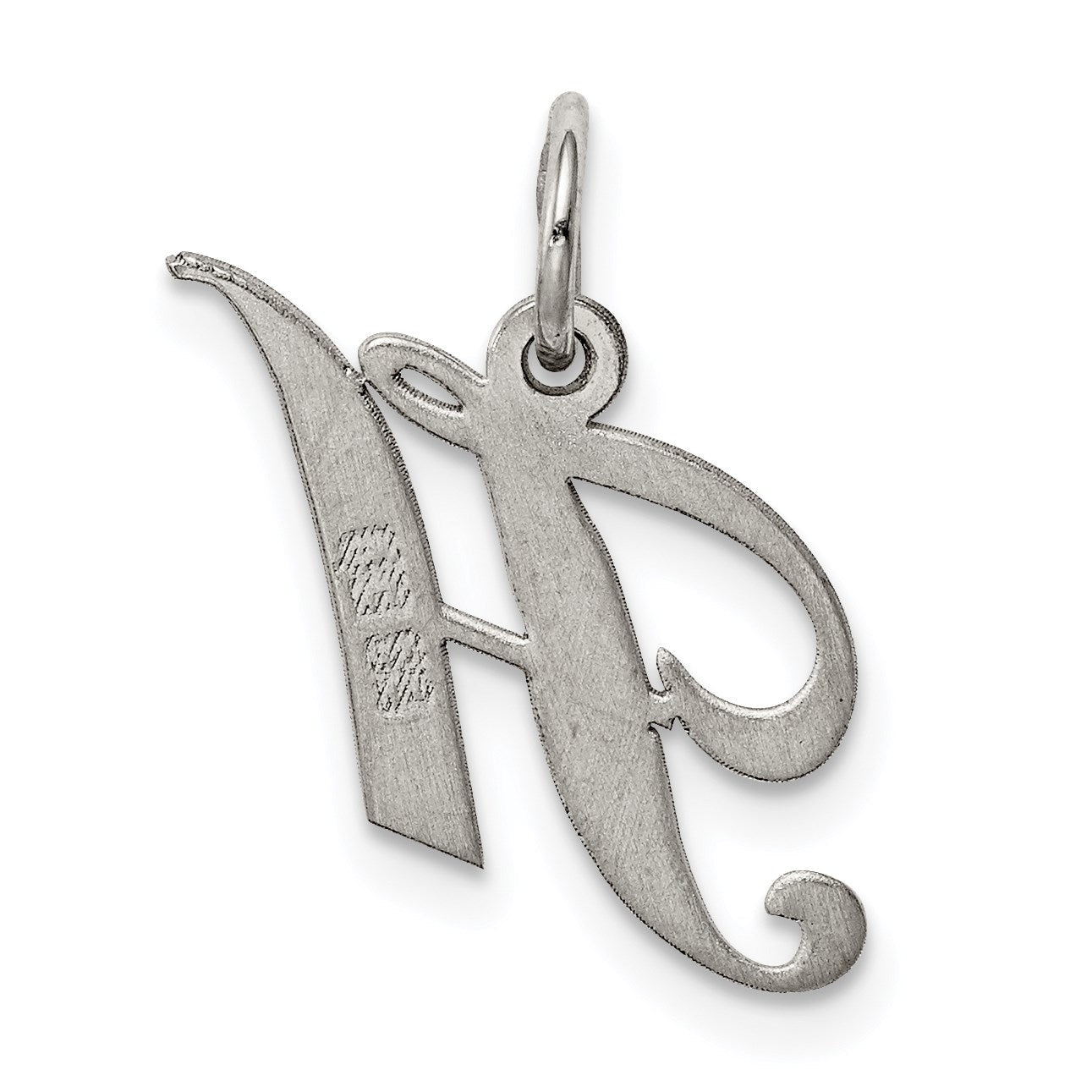 Sterlingsilber Rhodiniert Fantasie Schreibschrift Buchstabe H Initiale Charm