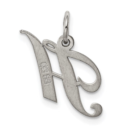 Sterlingsilber Rhodiniert Fantasie Schreibschrift Buchstabe H Initiale Charm
