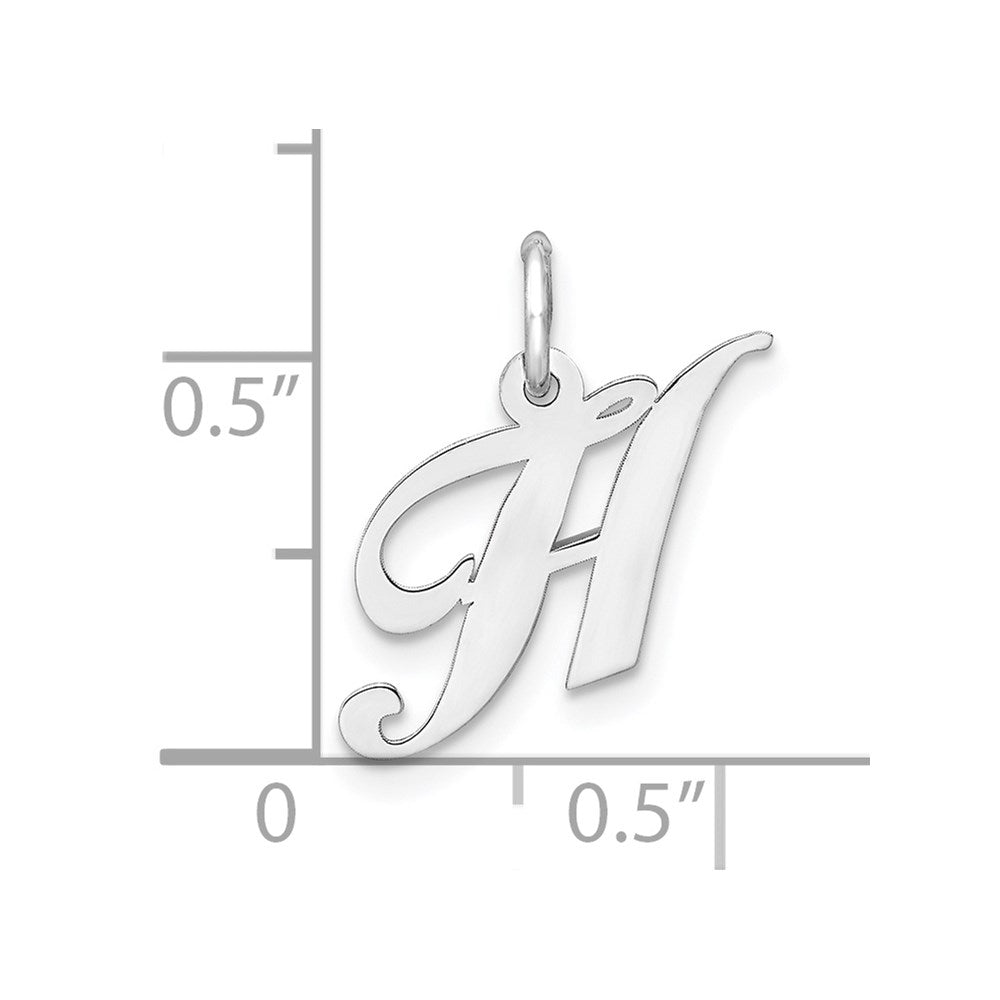 Sterlingsilber Rhodiniert Fantasie Schreibschrift Buchstabe H Initiale Charm