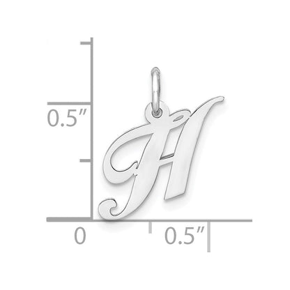 Sterlingsilber Rhodiniert Fantasie Schreibschrift Buchstabe H Initiale Charm