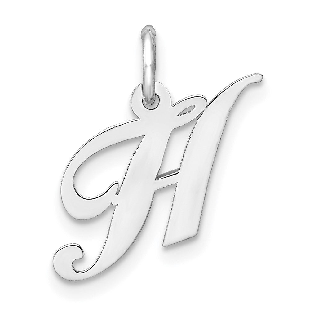 Sterlingsilber Rhodiniert Fantasie Schreibschrift Buchstabe H Initiale Charm