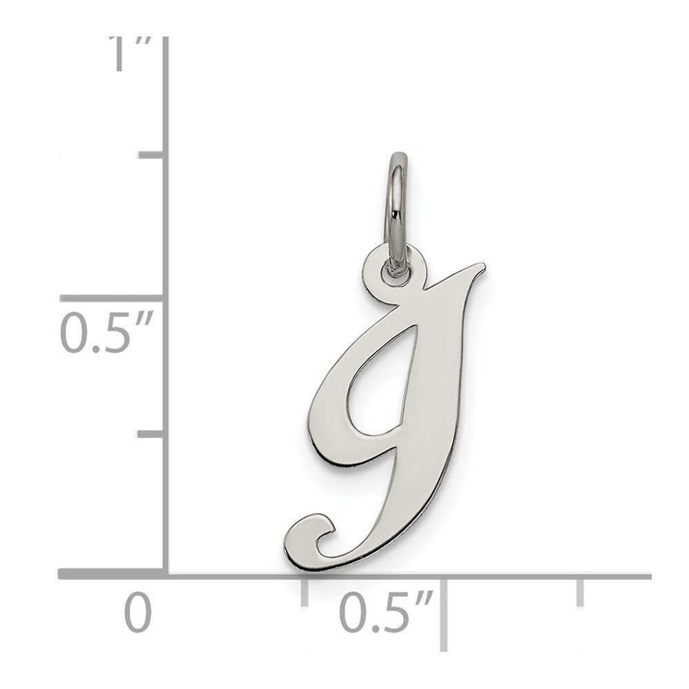 Sterlingsilber Rhodiniert Fantasie Schreibschrift Buchstabe I Initiale Charm