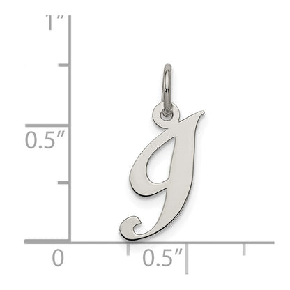 Sterlingsilber Rhodiniert Fantasie Schreibschrift Buchstabe I Initiale Charm