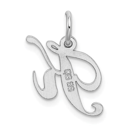 Sterlingsilber Rhodiniert Fantasie Schreibschrift Buchstabe K Initiale Charm