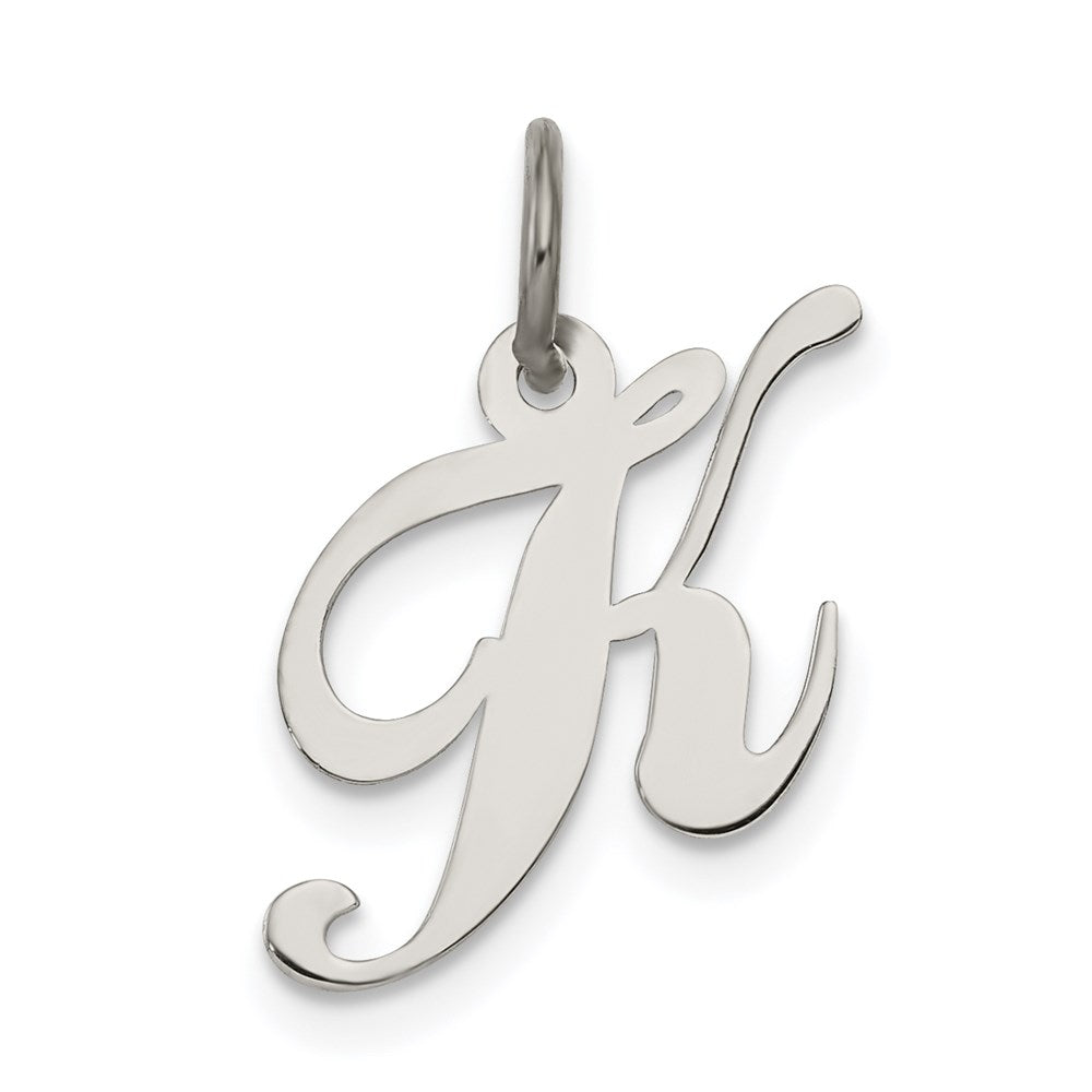 Sterlingsilber Rhodiniert Fantasie Schreibschrift Buchstabe K Initiale Charm