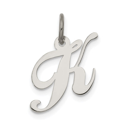 Sterlingsilber Rhodiniert Fantasie Schreibschrift Buchstabe K Initiale Charm