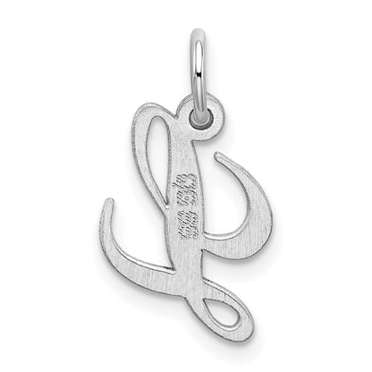 Sterlingsilber Rhodiniert Fantasie Schreibschrift Buchstabe L Initiale Charm