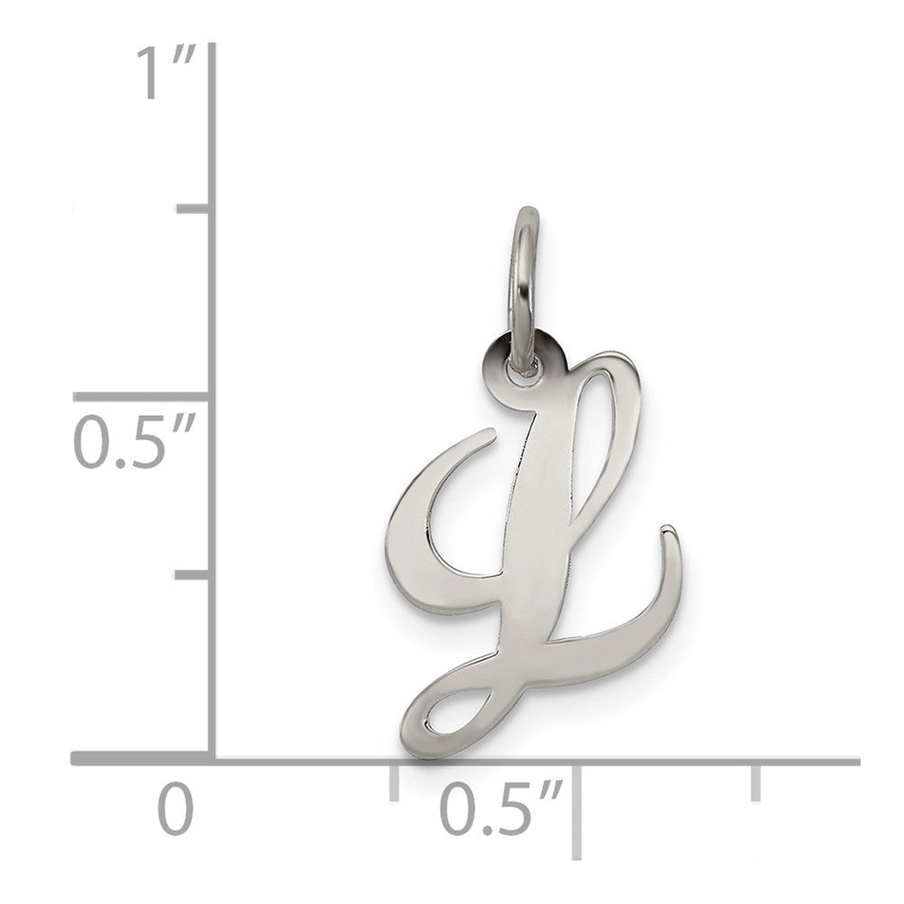 Sterlingsilber Rhodiniert Fantasie Schreibschrift Buchstabe L Initiale Charm