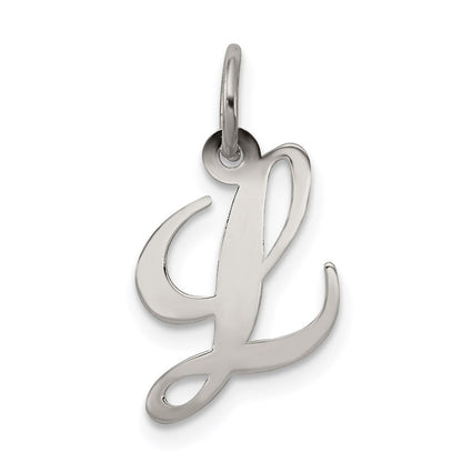 Sterlingsilber Rhodiniert Fantasie Schreibschrift Buchstabe L Initiale Charm