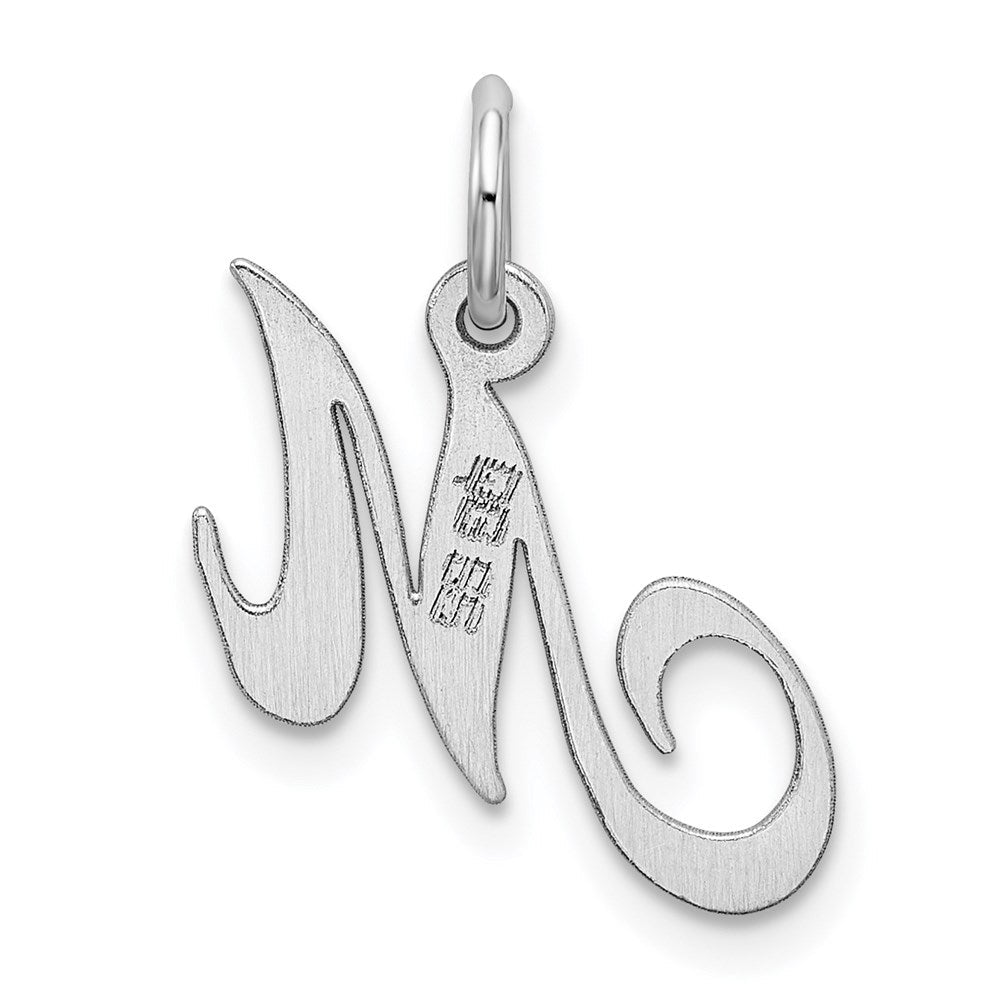 Sterlingsilber Rhodiniert Fantasie Schreibschrift Buchstabe M Initiale Charm