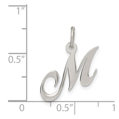 Sterlingsilber Rhodiniert Fantasie Schreibschrift Buchstabe M Initiale Charm