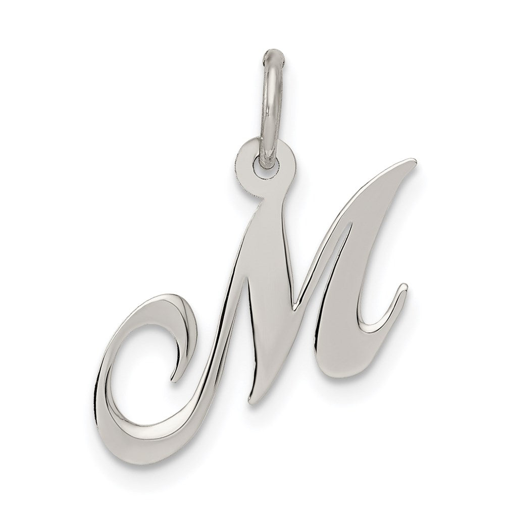Sterlingsilber Rhodiniert Fantasie Schreibschrift Buchstabe M Initiale Charm