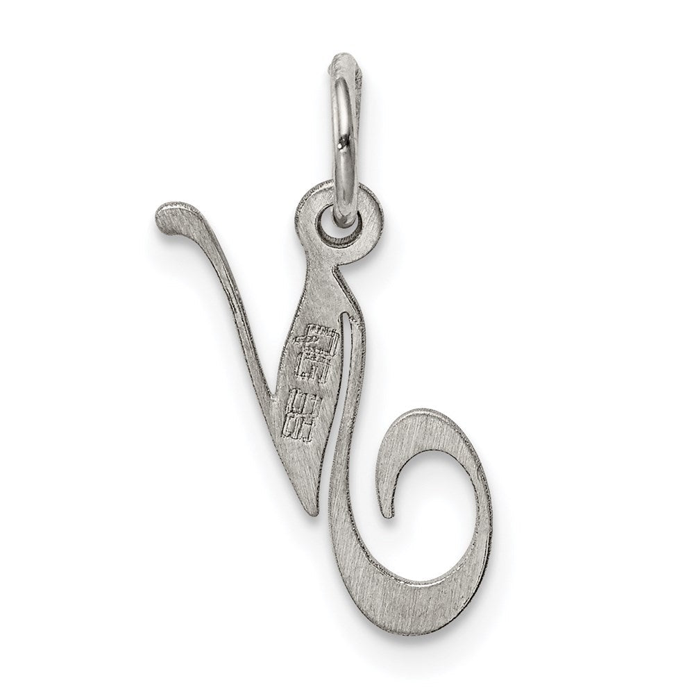 Sterlingsilber Rhodiniert Fantasie Schreibschrift Buchstabe N Initiale Charm
