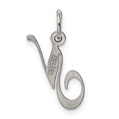 Sterlingsilber Rhodiniert Fantasie Schreibschrift Buchstabe N Initiale Charm
