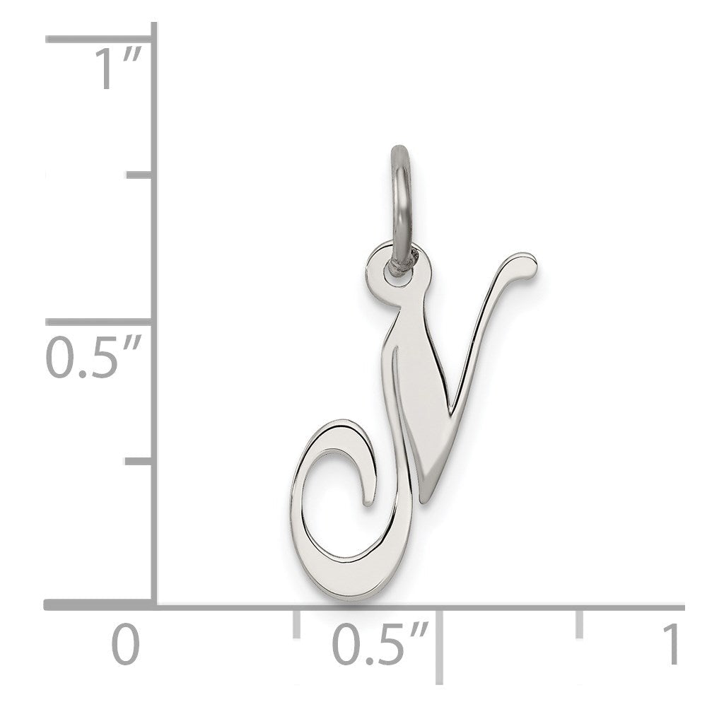 Sterlingsilber Rhodiniert Fantasie Schreibschrift Buchstabe N Initiale Charm