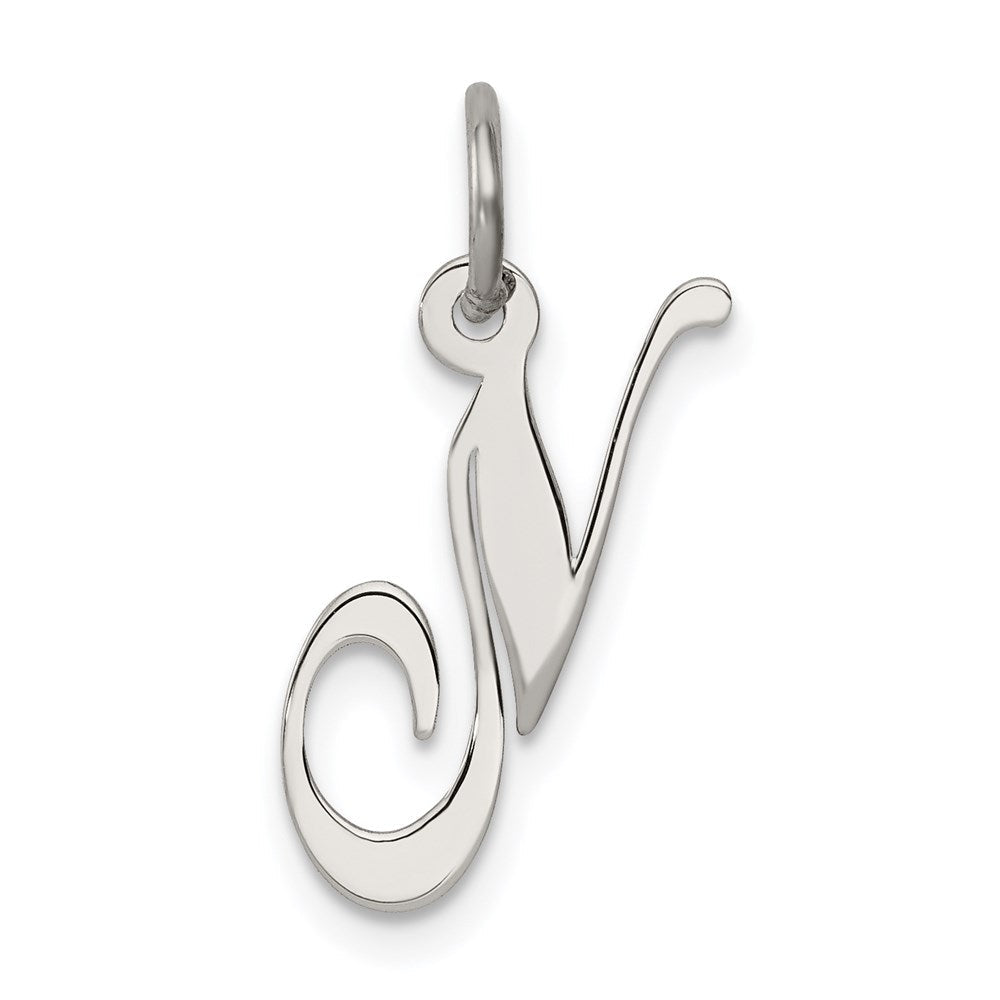 Sterlingsilber Rhodiniert Fantasie Schreibschrift Buchstabe N Initiale Charm